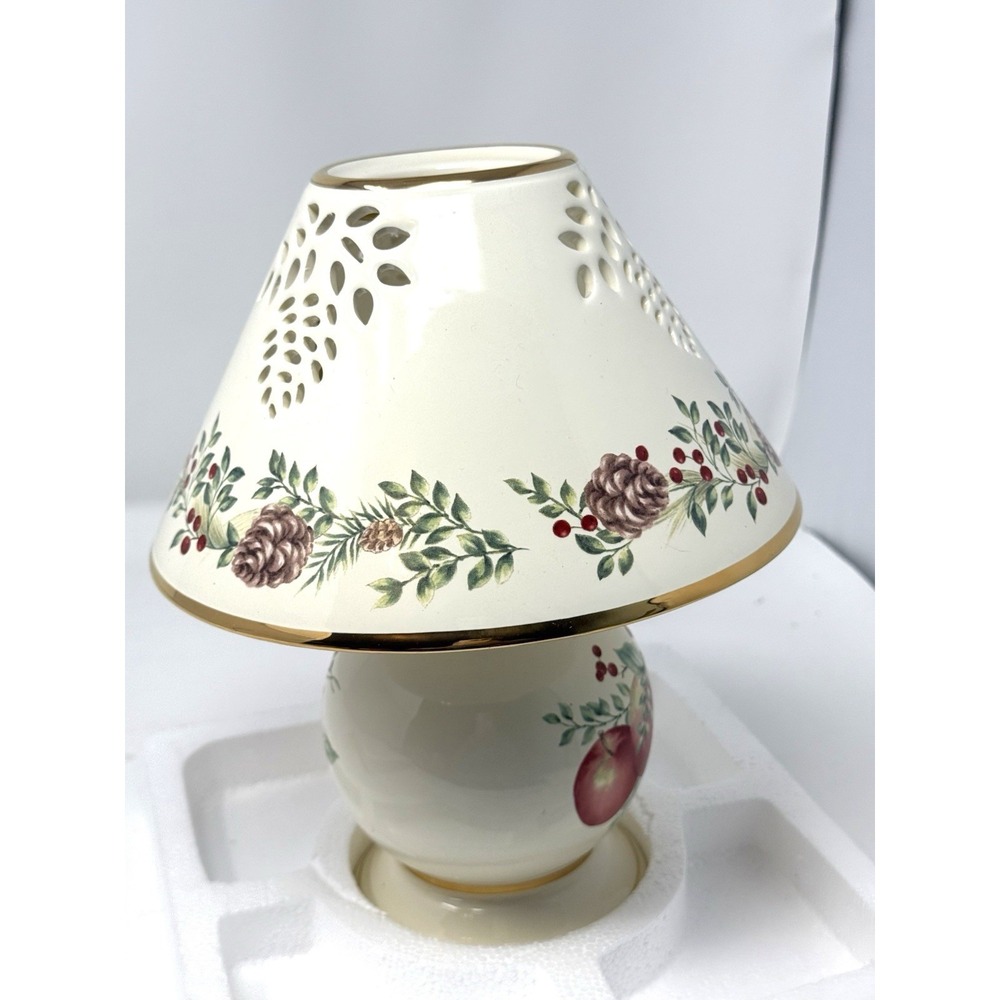 Lenox Williamsburg Boxwood and Pine Candle Lamp Tealight Votive Candleholder B - Picture 12 of 15